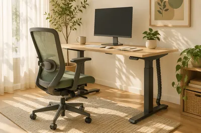 Ergonomic Chair and Standing Desk Workspace