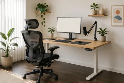 Ergonomic Chair at Modern Standing Desk