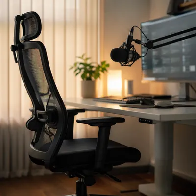 Ergonomic Chair Beside Modern Standing Desk