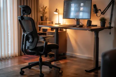 Ergonomic Chair with Modern Standing Desk Setup