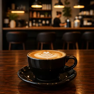 Elegant Espresso on Warm Office Desk