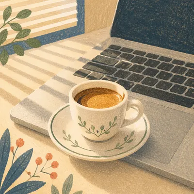 Elegant Espresso Cup on Business Desk