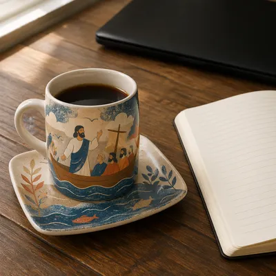 Elegant Espresso Cup on Business Desk