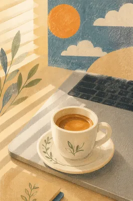 Elegant Espresso Cup on Business Desk