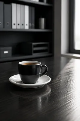 Elegant Espresso Cup on Office Desk