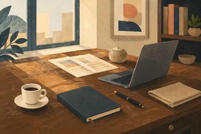 Elegant Espresso Cup on Executive Desk