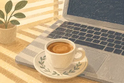 Elegant Espresso Cup on Business Desk