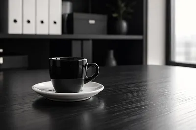 Elegant Espresso Cup on Executive Desk