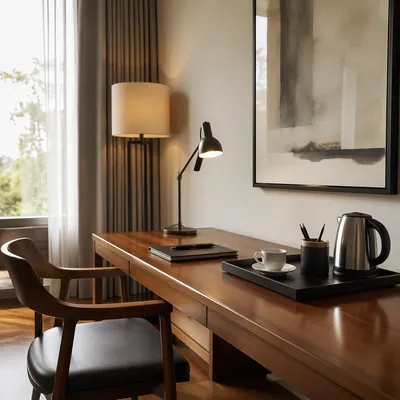 Elegant Espresso on Minimal Home Office Desk