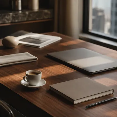Elegant Espresso Cup on Executive Desk