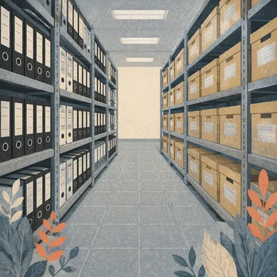 Organized Office Archive Storage Room