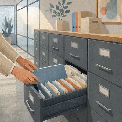 Organized File Cabinets in Modern Office
