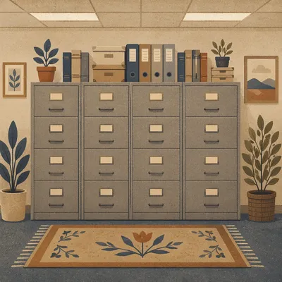 Organized File Cabinets in Office Archive
