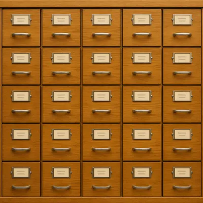 Organized Wooden File Cabinet Office Archive