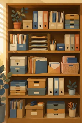 Organized Wooden Office File Cabinet