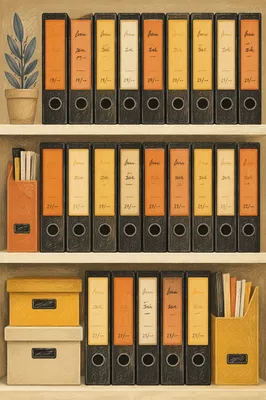Organized File Cabinet Office Storage Shelves