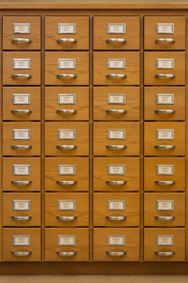 Organized Wooden File Cabinet Office Archive