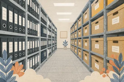 Organized Office Archive Storage Aisle