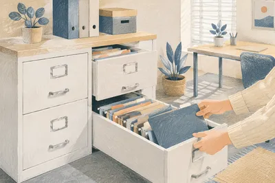 Organized File Cabinets in Modern Office