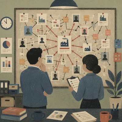 Financial Analytics Investigation Board on Sage Wall