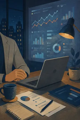 Business Analytics Dashboard in Modern Office