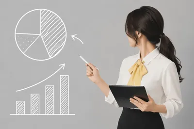 Business Presenter With Hand Drawn Financial Charts
