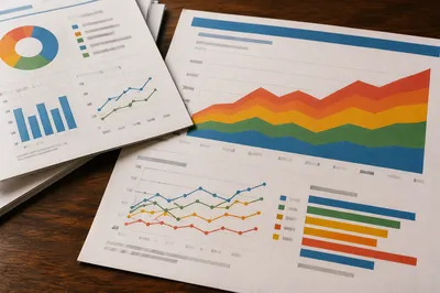 Financial Analytics Reports on Wooden Desk