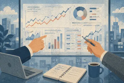 Strategic Financial Analytics Meeting Room Scene