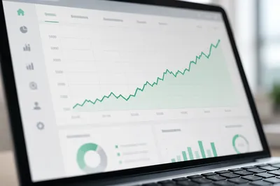 Rising Financial Analytics Dashboard on Laptop