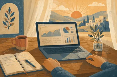 Calm Financial Analytics Morning Workspace