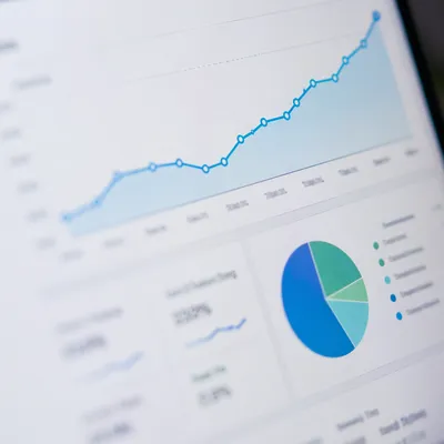 Financial Analytics Dashboard With Rising Growth Chart