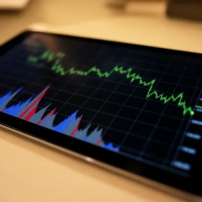 Tablet Financial Analytics Dashboard Close-Up