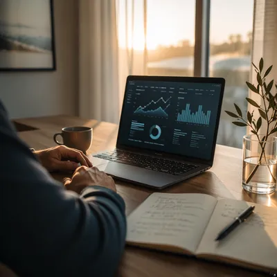 Calm Financial Analytics in Morning Office