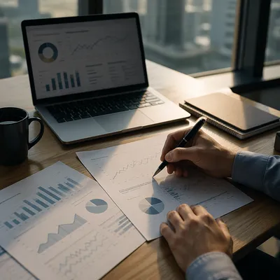 Ethical Financial Analytics on Morning Office Desk