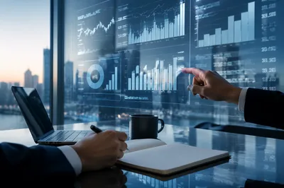 Modern Financial Analytics Meeting Room Scene