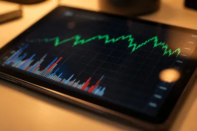 Tablet Financial Analytics Dashboard Close Up