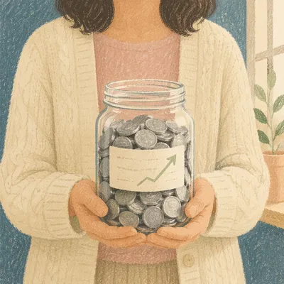 Glass Jar Coin Savings Growth Concept