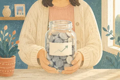 Hands Holding Coin Jar for Savings Growth