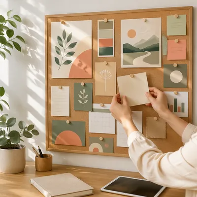 Goal Setting Vision Board in Modern Office