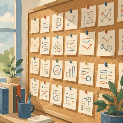 Office Goal Setting Vision Board Close-Up