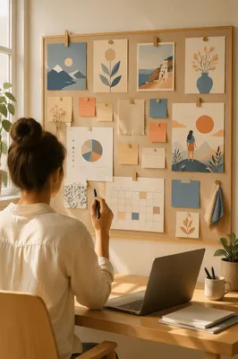 Goal Setting Vision Board in Modern Office