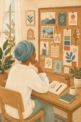 Creative Goal Setting Vision Board Workspace