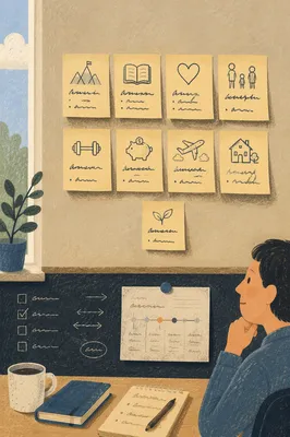Minimal Goal Setting Vision Board Wall