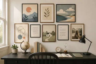 Calm Office Vision Board Wall