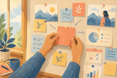 Goal Setting Vision Board in Modern Office