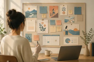Goal Setting Vision Board in Modern Office