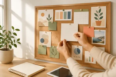 Goal Setting Vision Board in Modern Office