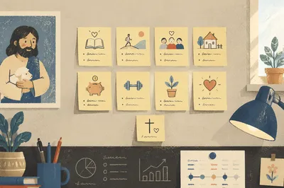 Minimal Goal Setting Vision Board Wall