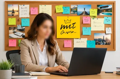 Goal Setting Vision Board in Modern Office