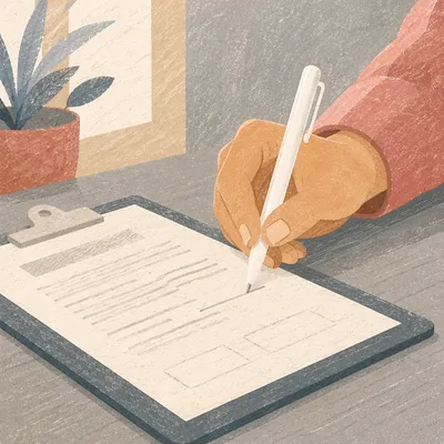 Hand Signing Business Contract on Desk